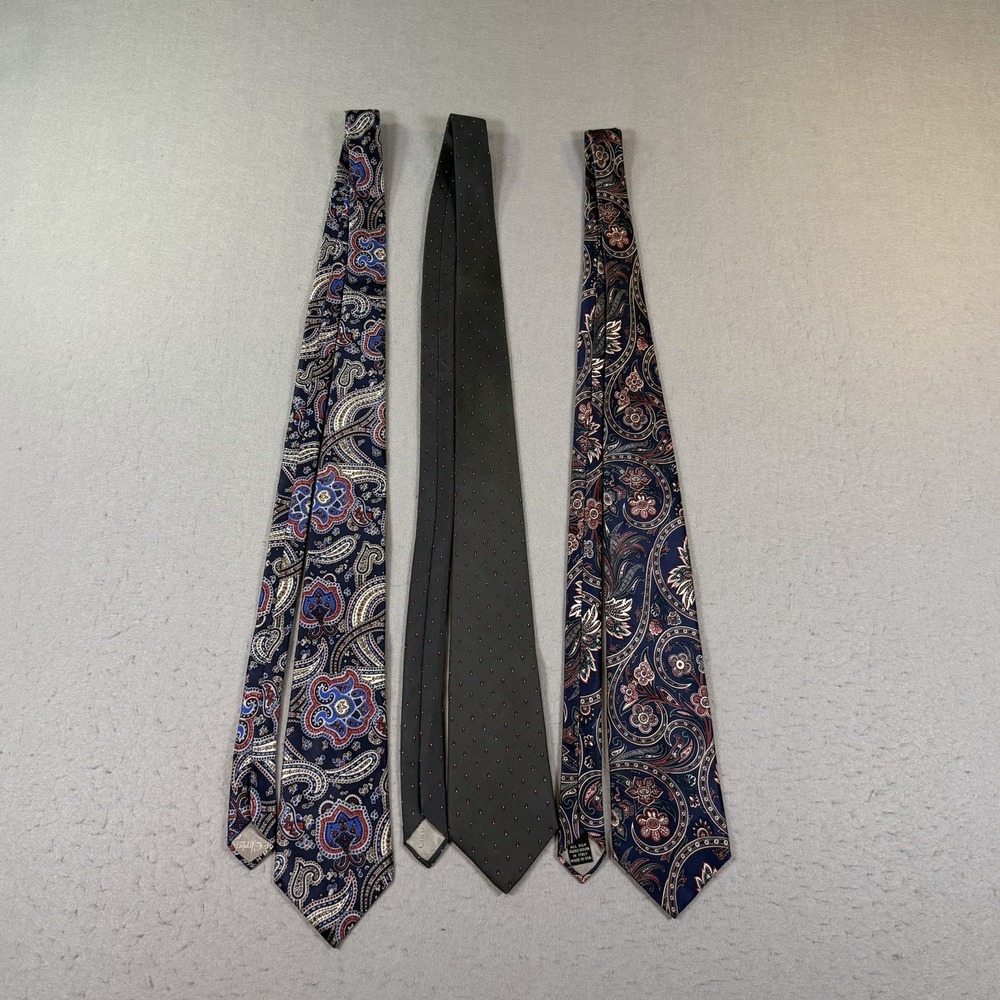 Christian Dior Men's Lot of 3 Silk/Silk Blend Patterned Ties